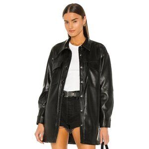 Apparis Riley Shirt Jacket Noir Black Faux Leather